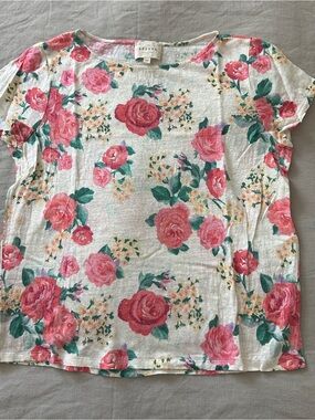 Sézane Andre linen flower print t-shirt XS